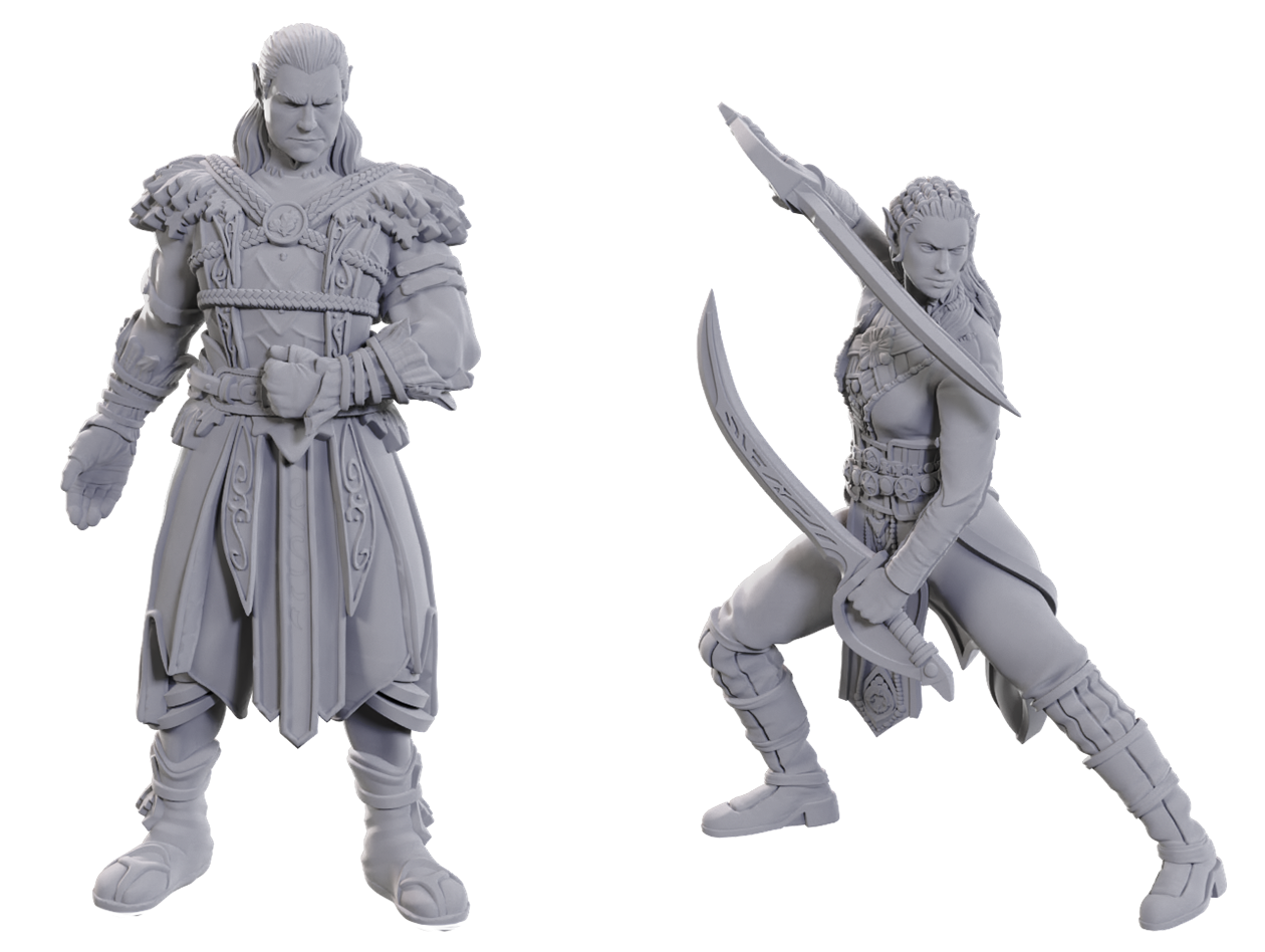 DND UNPAINTED MINIS SPECIAL EDITION BALDUR'S GATE 3 - JAHEIRA & HALSIN  - Preorder | Jack's On Queen