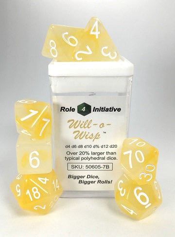 SET OF 7 DICE: POLYHEDRAL WILL-O WISP | Jack's On Queen