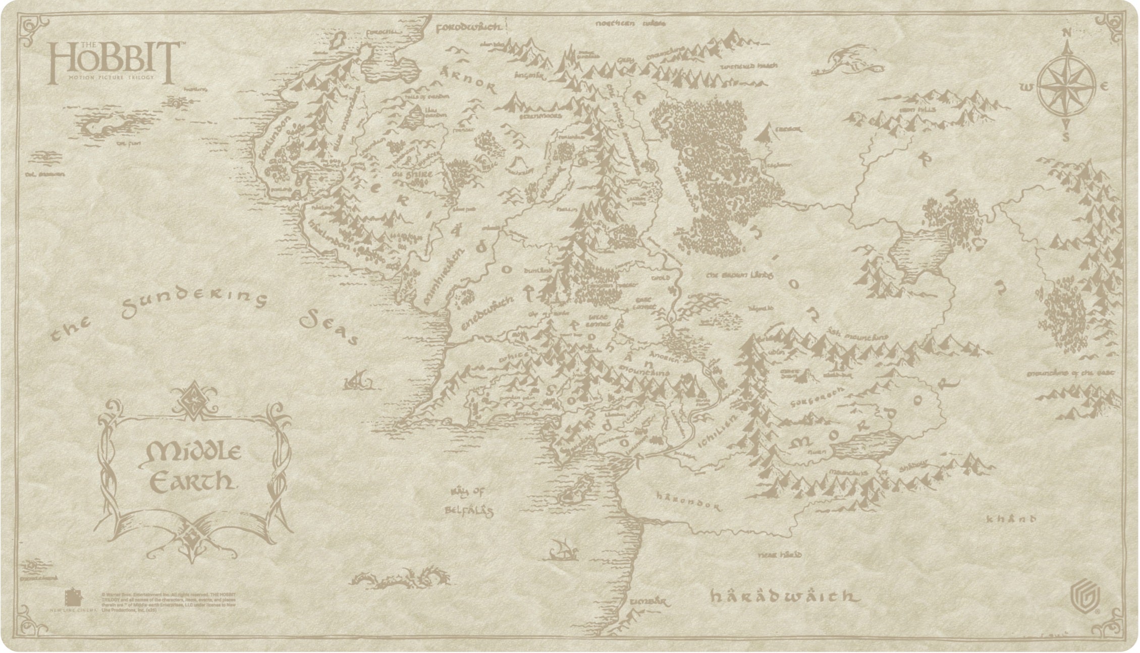 UG PLAYMAT SOPHOSKIN THE HOBBIT MAP - MIDDLE-EARTH | Jack's On Queen