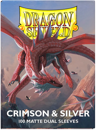DRAGON SHIELD SLEEVES DUAL MATTE CRIMSON AND SILVER 100CT | Jack's On Queen