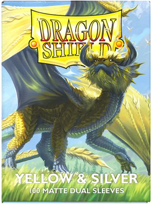 DRAGON SHIELD SLEEVES DUAL MATTE YELLOW AND SILVER | Jack's On Queen