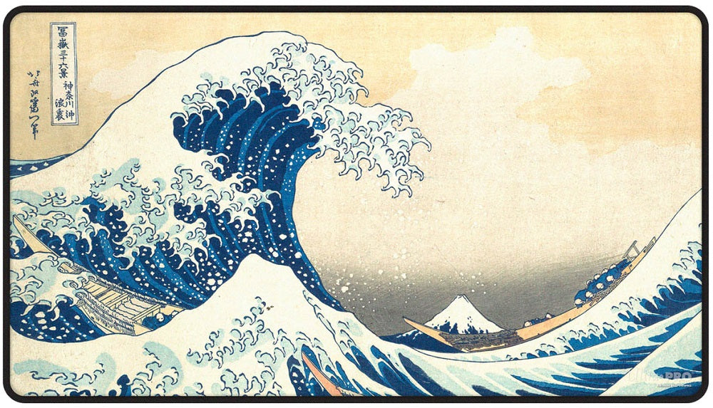 UP PLAYMAT THE GREAT WAVE OFF KANAGAWA BLACK STITCH | Jack's On Queen