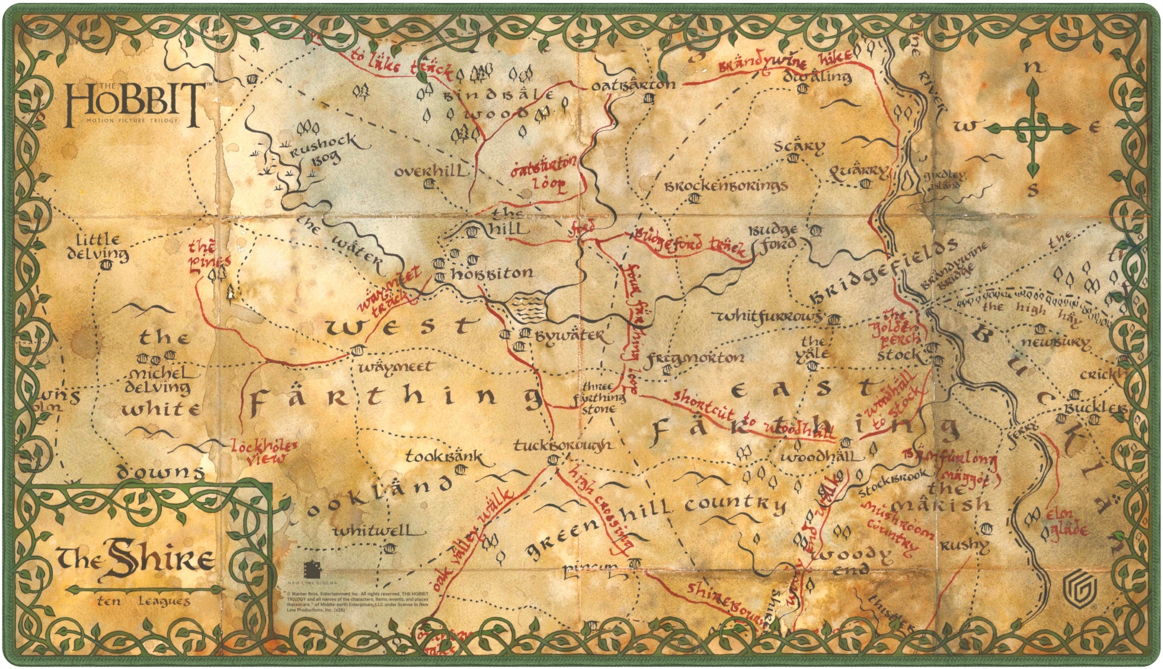 UG PLAYMAT THE HOBBIT MAP - THE SHIRE | Jack's On Queen