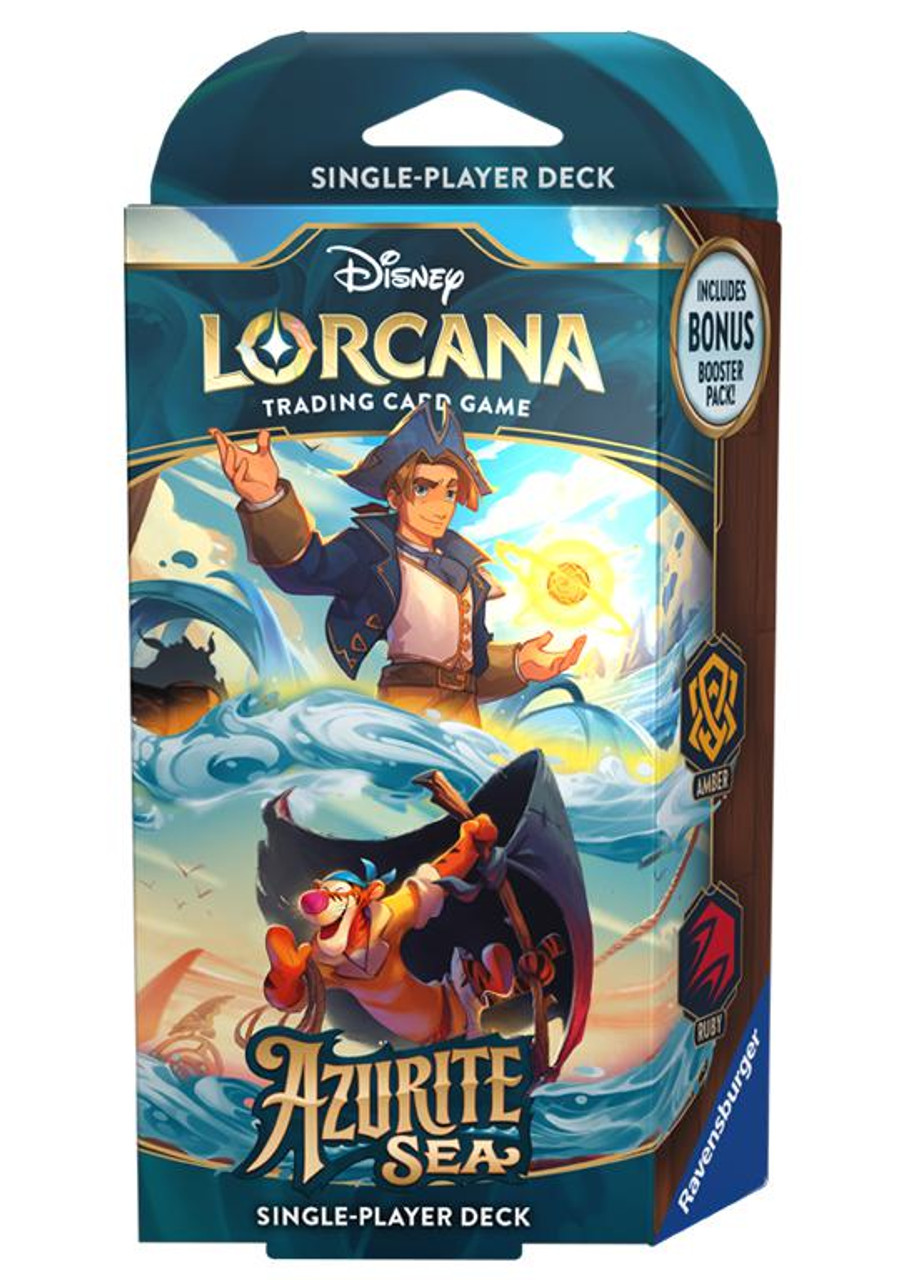 DISNEY LORCANA Azurite Sea STARTER DECK (Amber & Ruby) | Jack's On Queen