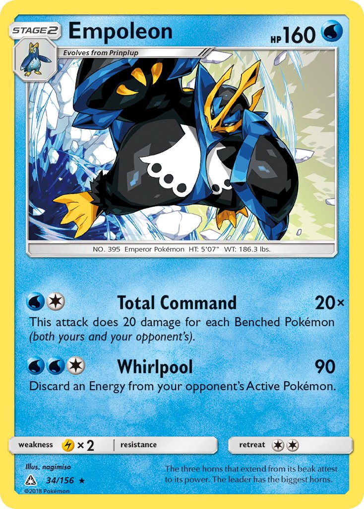 Empoleon (34/156) (Cracked Ice Holo) (Theme Deck Exclusive) [Sun & Moon: Ultra Prism] | Jack's On Queen