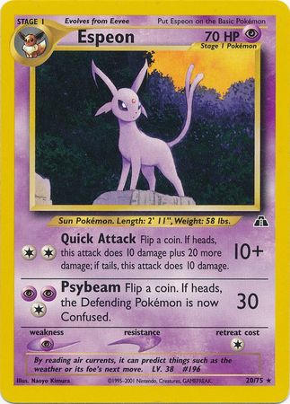 Espeon (20/75) [Neo Discovery Unlimited] | Jack's On Queen