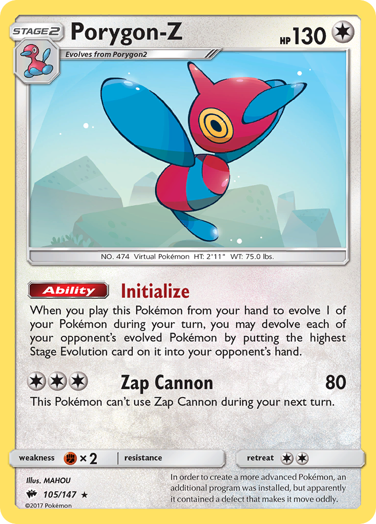 Porygon-Z (105/147) [Sun & Moon: Burning Shadows] | Jack's On Queen