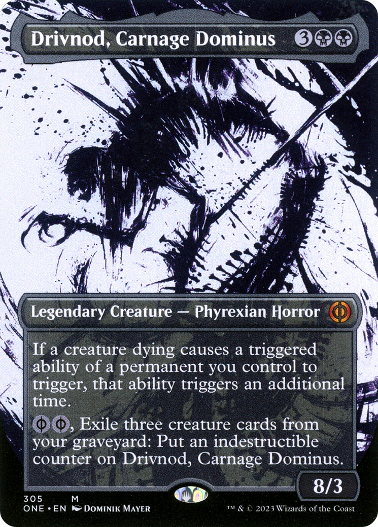 Drivnod, Carnage Dominus (Borderless Ichor) [Phyrexia: All Will Be One] | Jack's On Queen