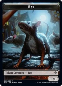 Rat // Food (17) Double-sided Token [Throne of Eldraine Tokens] | Jack's On Queen