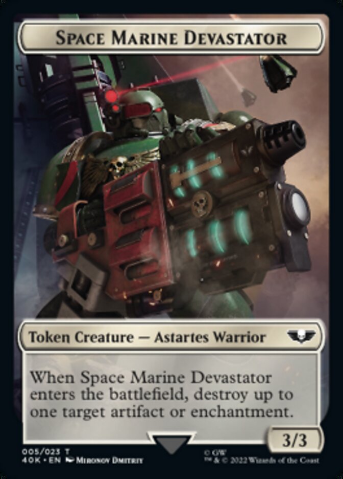 Soldier (002) // Space Marine Devastator Double-sided Token [Universes Beyond: Warhammer 40,000 Tokens] | Jack's On Queen