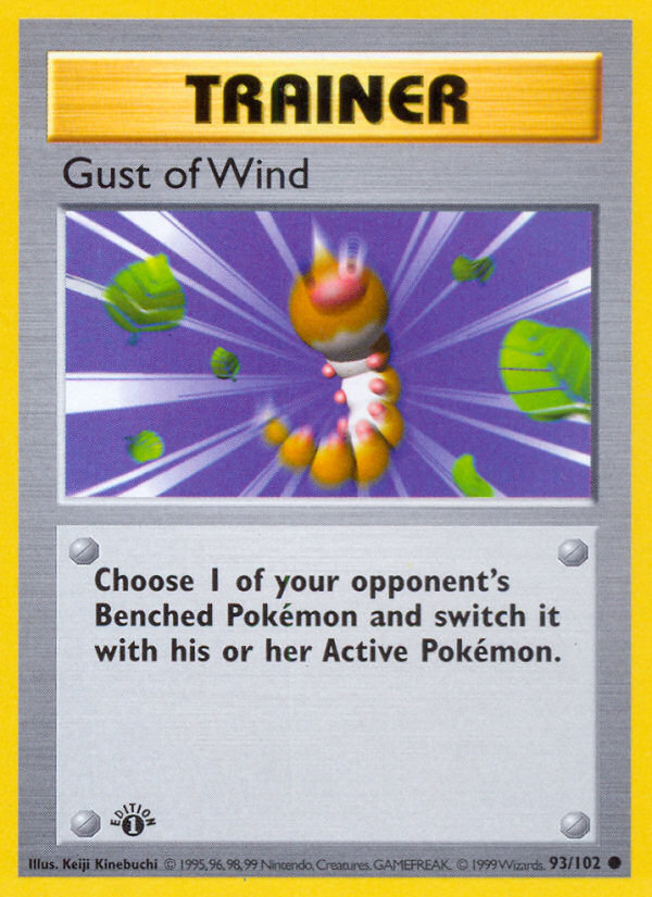 Gust of Wind (93/102) (Shadowless) [Base Set 1st Edition] | Jack's On Queen