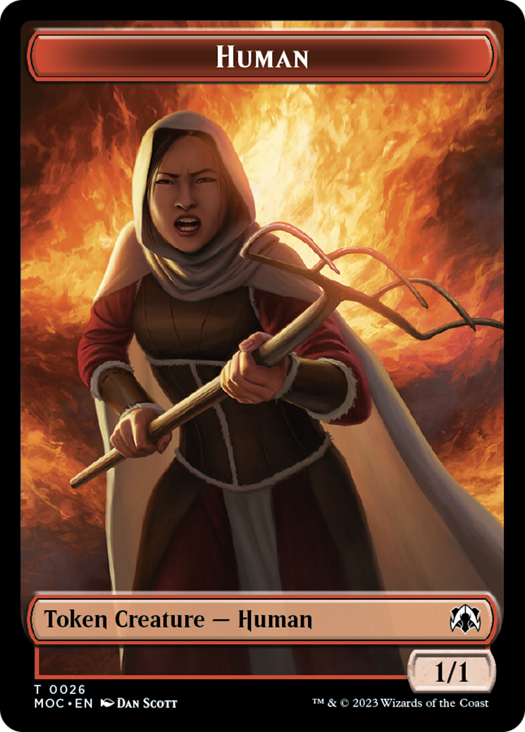 Tentacle // Human (26) Double-Sided Token [March of the Machine Commander Tokens] | Jack's On Queen