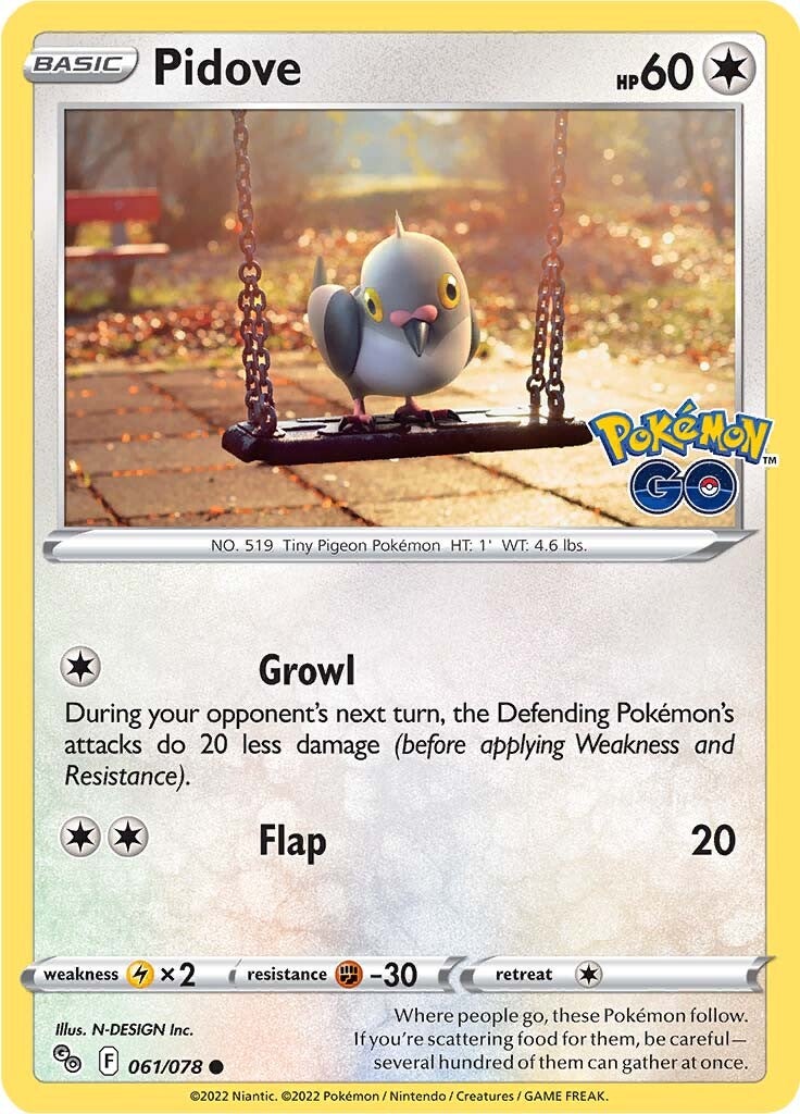 Pidove (061/078) [Pokémon GO] | Jack's On Queen