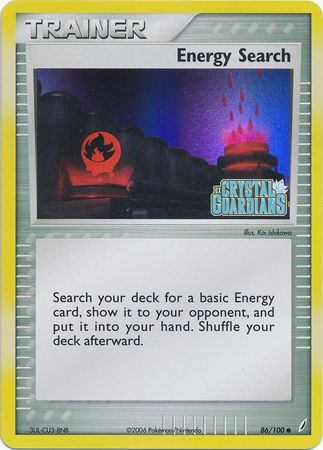 Energy Search (86/100) (Stamped) [EX: Crystal Guardians] | Jack's On Queen