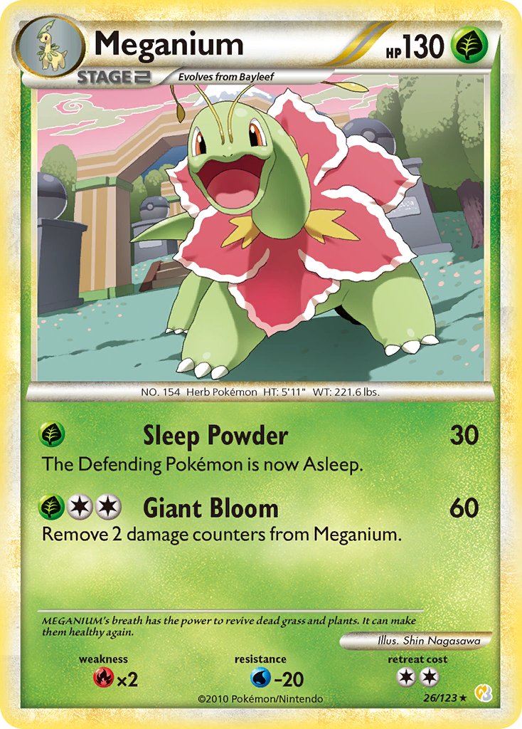 Meganium (26/123) (Theme Deck Exclusive) [HeartGold & SoulSilver: Base Set] | Jack's On Queen