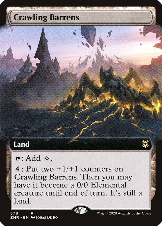 Crawling Barrens (Extended Art) [Zendikar Rising] | Jack's On Queen