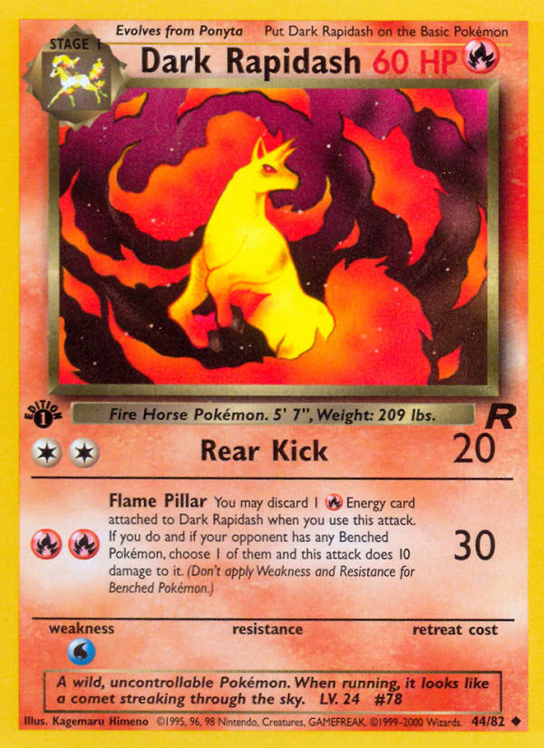 Dark Rapidash (44/82) [Team Rocket 1st Edition] | Jack's On Queen