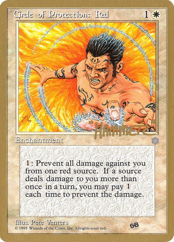 Circle of Protection: Red (Shawn "Hammer" Regnier) (SB) [Pro Tour Collector Set] | Jack's On Queen