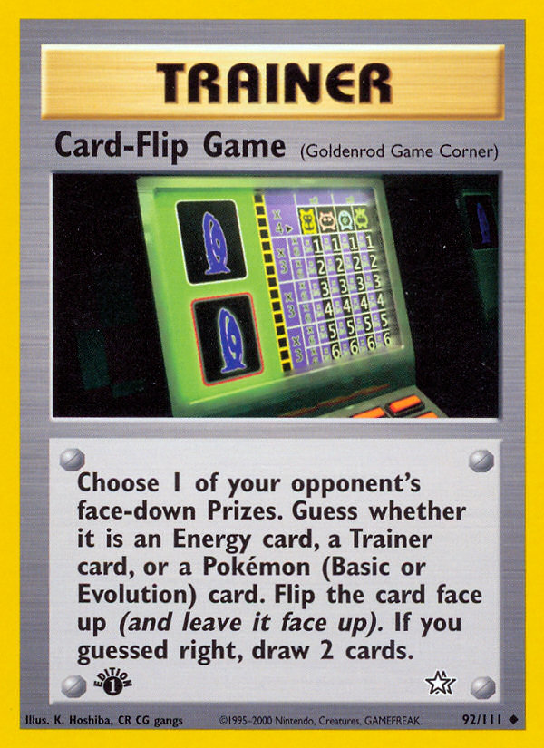 Card-Flip Game (92/111) [Neo Genesis 1st Edition] | Jack's On Queen