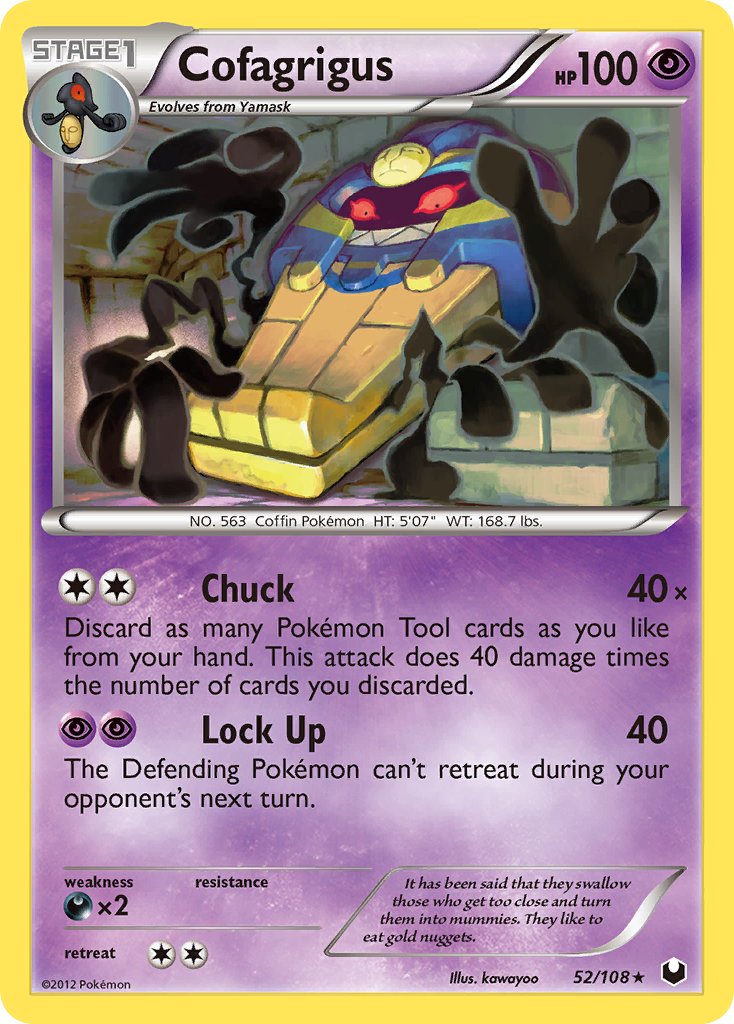 Cofagrigus (52/108) (Cracked Ice Holo) (Theme Deck Exclusive) [Black & White: Dark Explorers] | Jack's On Queen