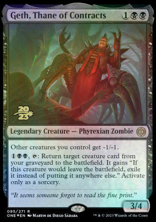 Geth, Thane of Contracts [Phyrexia: All Will Be One Prerelease Promos] | Jack's On Queen