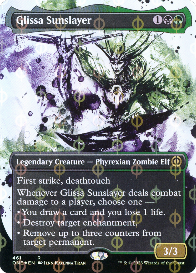 Glissa Sunslayer (Borderless Ichor Step-and-Compleat Foil) [Phyrexia: All Will Be One] | Jack's On Queen