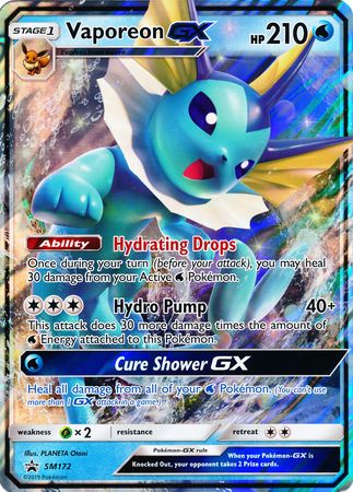 Vaporeon GX (SM172) (Jumbo Card) [Sun & Moon: Black Star Promos] | Jack's On Queen