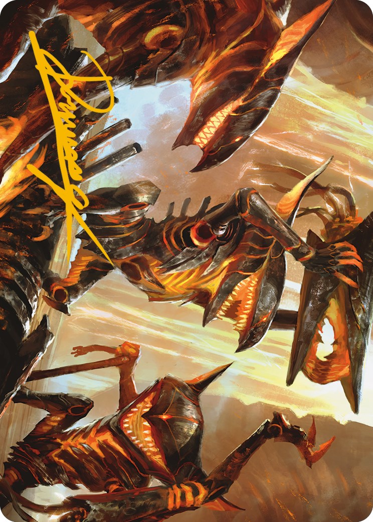 Gleeful Demolition Art Card (Gold-Stamped Signature) [Phyrexia: All Will Be One Art Series] | Jack's On Queen