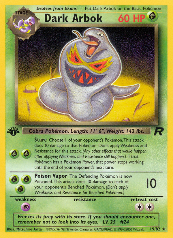 Dark Arbok (19/82) [Team Rocket 1st Edition] | Jack's On Queen