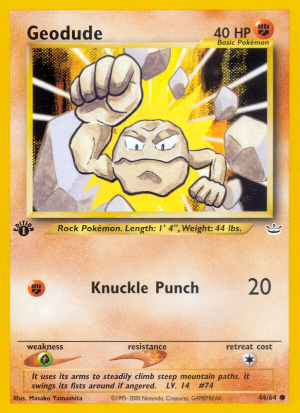 Geodude (44/64) [Neo Revelation 1st Edition] | Jack's On Queen