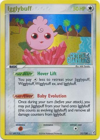 Igglybuff (21/100) (Stamped) [EX: Crystal Guardians] | Jack's On Queen