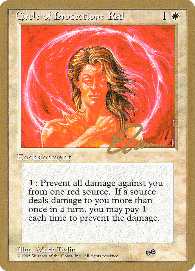 Circle of Protection: Red (Eric Tam) (SB) [Pro Tour Collector Set] | Jack's On Queen