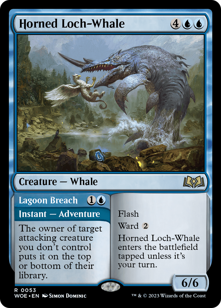 Horned Loch-Whale // Lagoon Breach [Wilds of Eldraine] | Jack's On Queen