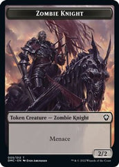 Zombie Knight // Knight Double-sided Token [Dominaria United Commander Tokens] | Jack's On Queen