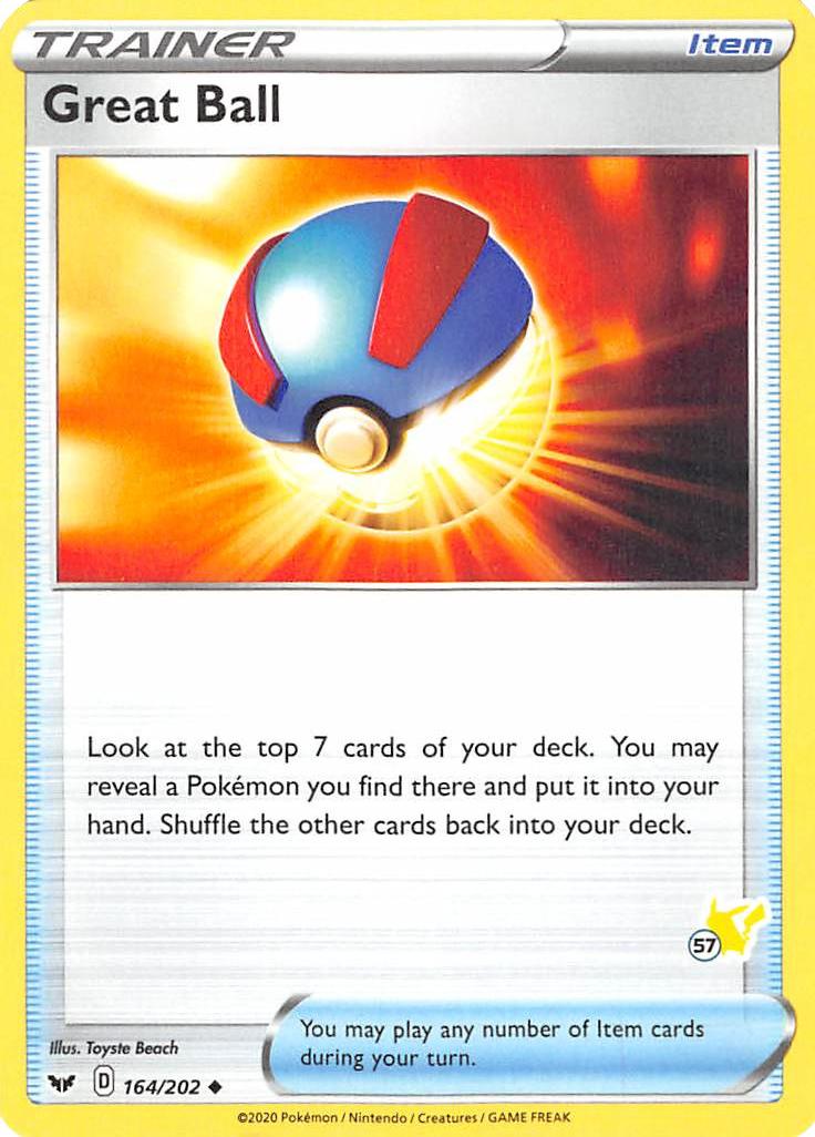 Great Ball (164/202) (Pikachu Stamp #57) [Battle Academy 2022] | Jack's On Queen