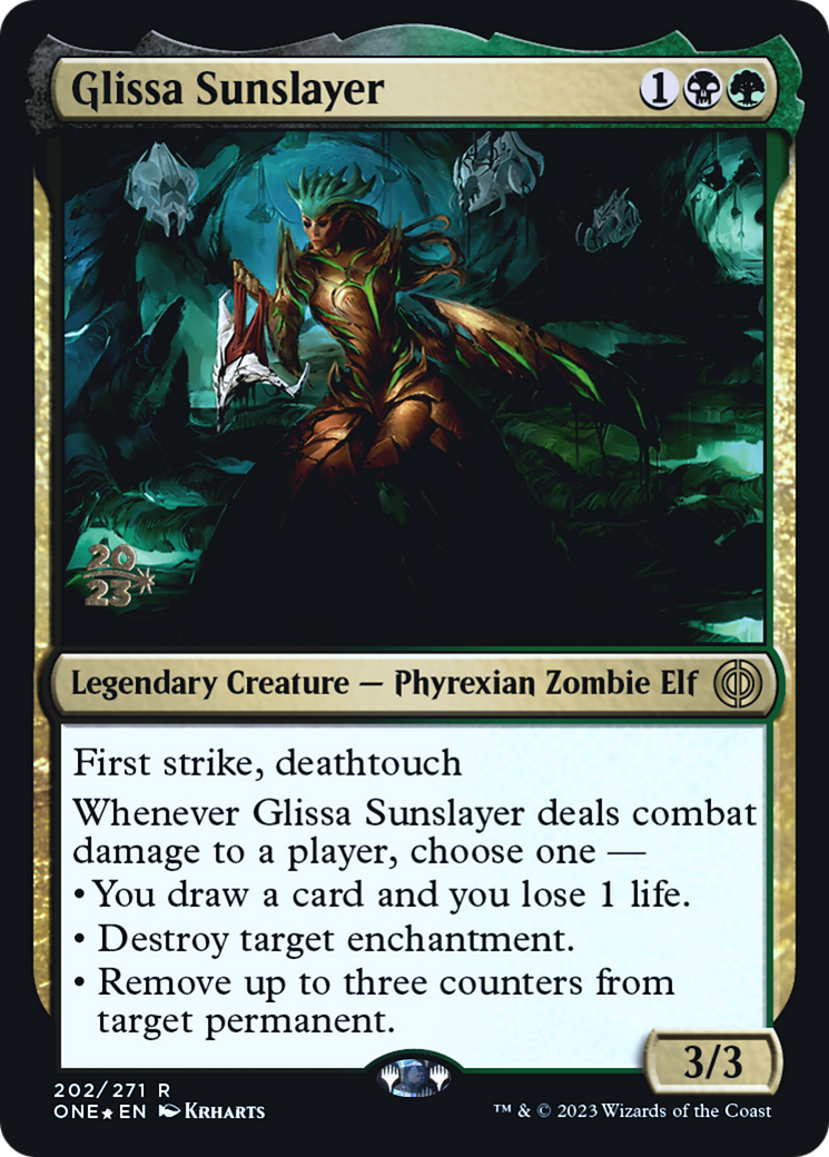 Glissa Sunslayer [Phyrexia: All Will Be One Prerelease Promos] | Jack's On Queen