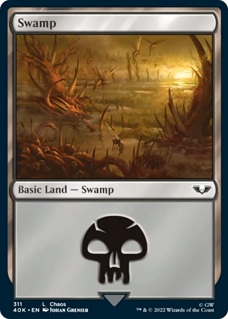 Swamp (311) (Surge Foil) [Universes Beyond: Warhammer 40,000] | Jack's On Queen