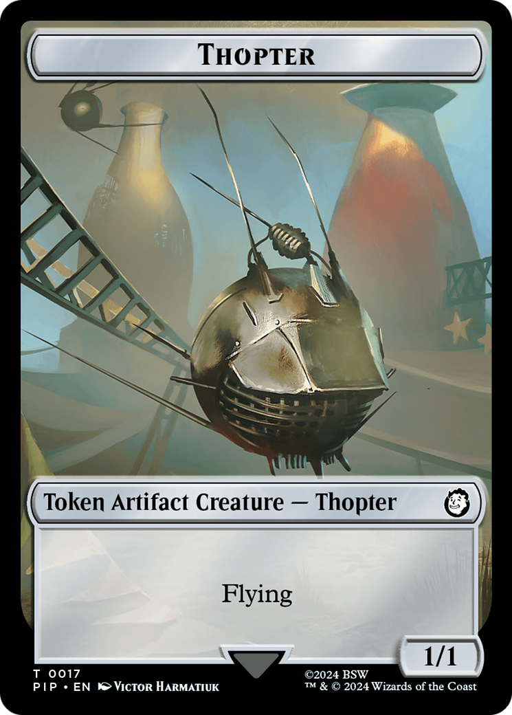 Treasure (0018) // Thopter Double-Sided Token [Fallout Tokens] | Jack's On Queen