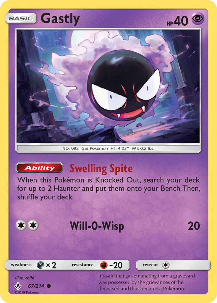 Gastly (67/214) [Sun & Moon: Unbroken Bonds] | Jack's On Queen