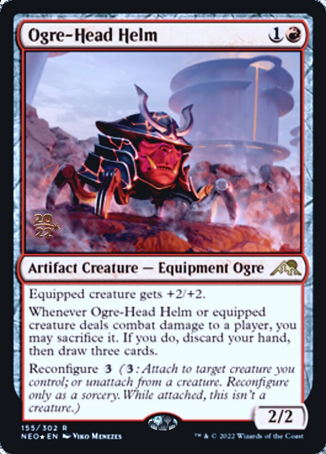 Ogre-Head Helm [Kamigawa: Neon Dynasty Prerelease Promos] | Jack's On Queen