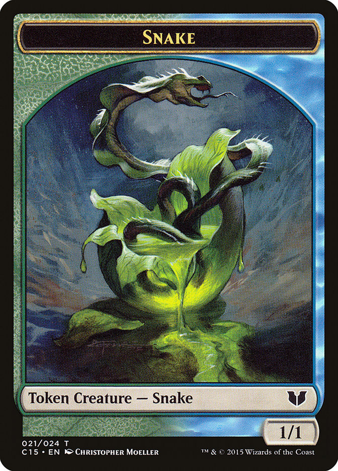 Snake (021) // Saproling Double-Sided Token [Commander 2015 Tokens] | Jack's On Queen