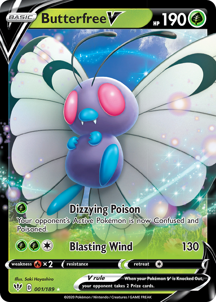 Butterfree V (001/189) [Sword & Shield: Darkness Ablaze] | Jack's On Queen