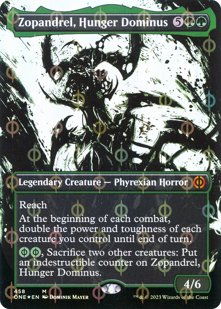 Zopandrel, Hunger Dominus (Borderless Ichor Step-and-Compleat Foil) [Phyrexia: All Will Be One] | Jack's On Queen