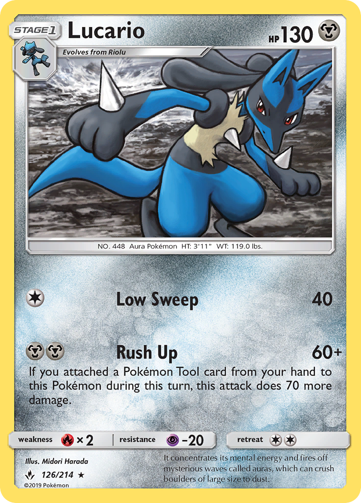 Lucario (126/214) [Sun & Moon: Unbroken Bonds] | Jack's On Queen