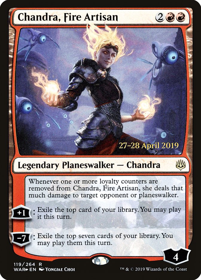 Chandra, Fire Artisan  [War of the Spark Prerelease Promos] | Jack's On Queen