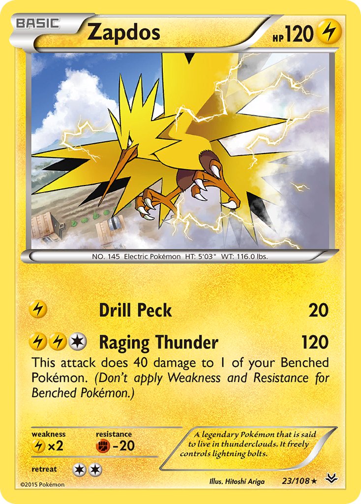 Zapdos(23/108) (Theme Deck Exclusive) [XY: Roaring Skies] | Jack's On Queen