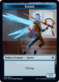 Faerie // Food (15) Double-sided Token [Throne of Eldraine Tokens] | Jack's On Queen