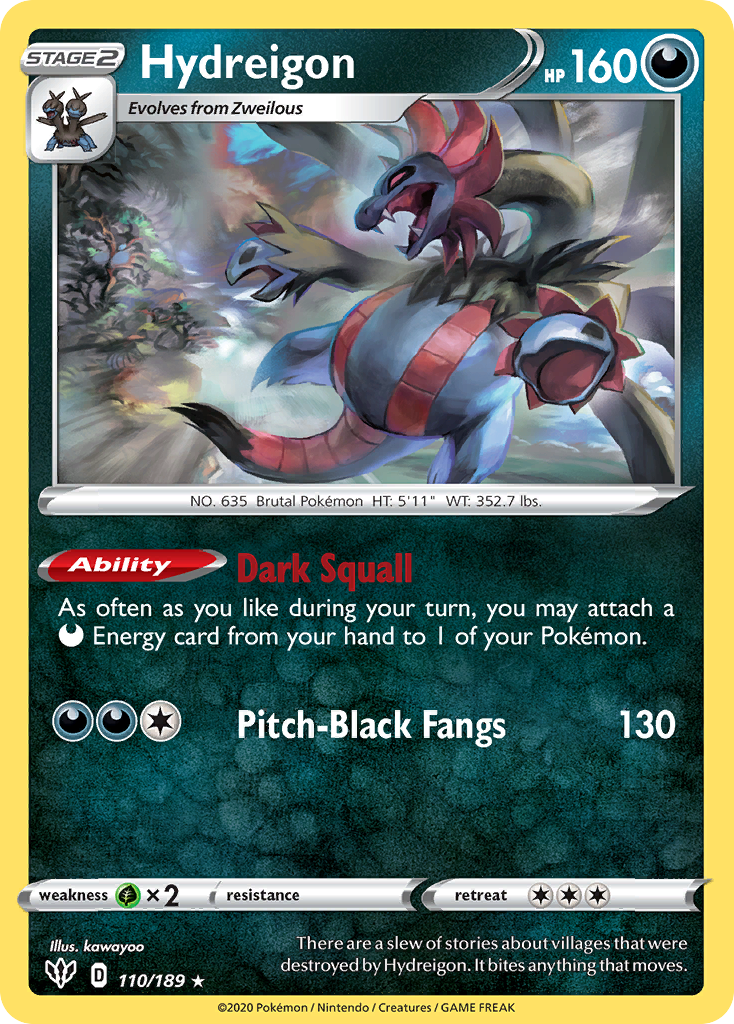 Hydreigon (110/189) [Sword & Shield: Darkness Ablaze] | Jack's On Queen