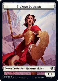 Human Soldier // Wall Double-sided Token [Theros Beyond Death Tokens] | Jack's On Queen