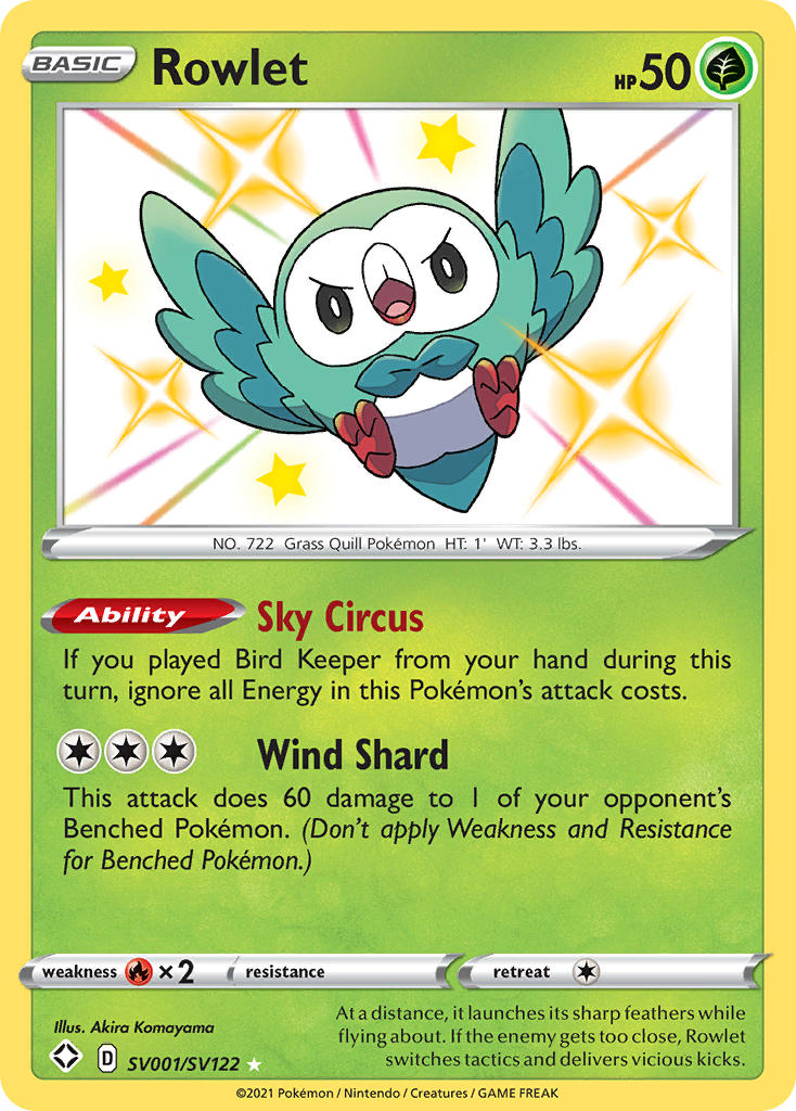 Rowlet (SV001/SV122) [Sword & Shield: Shining Fates] | Jack's On Queen